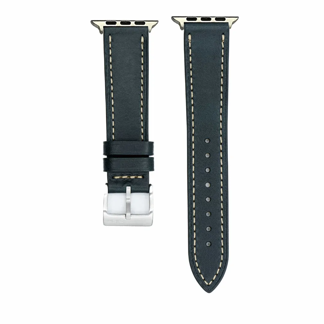 Apple Band - Leather Tapered - Space Green