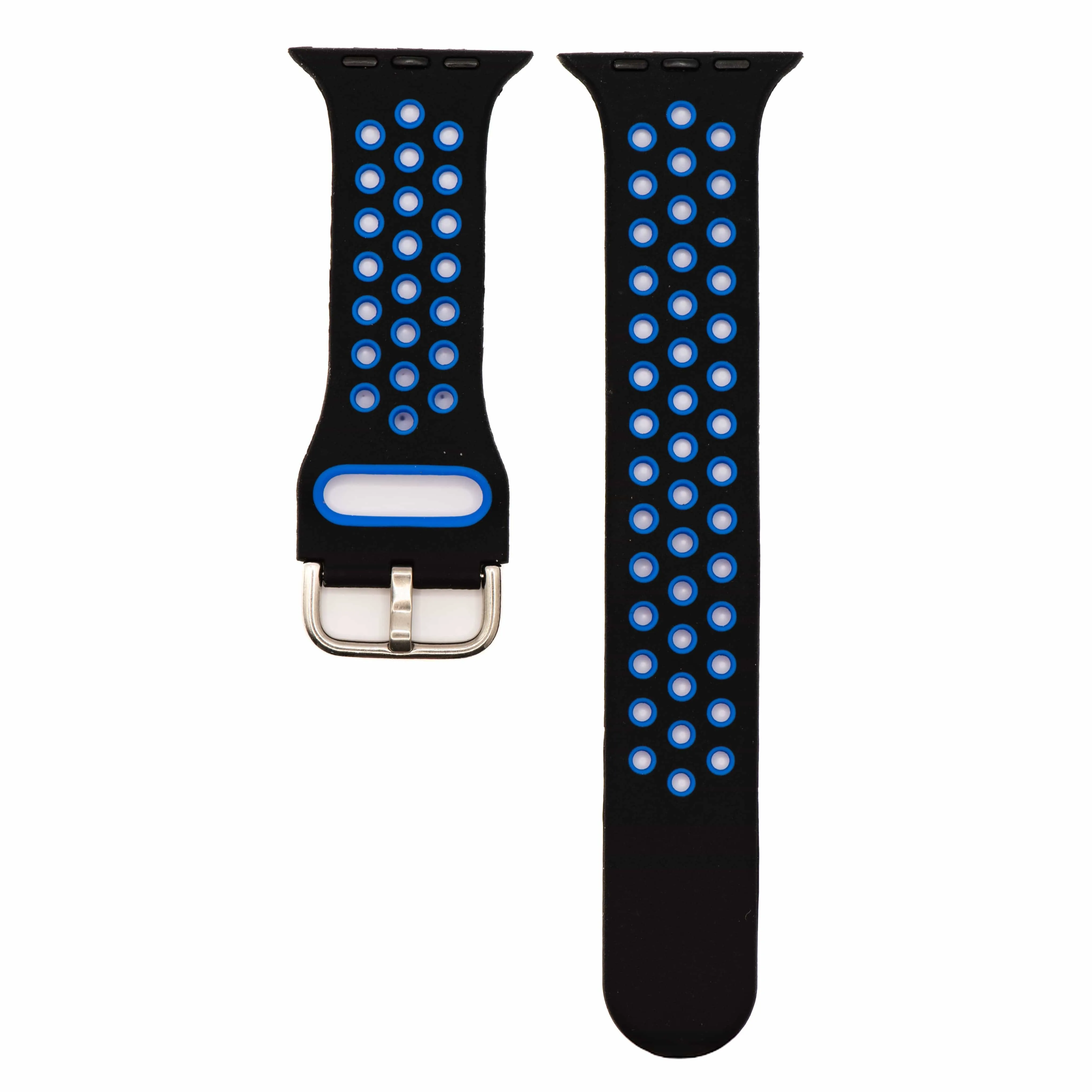Apple Band - Silicone Sport Buckle - Black & Blue