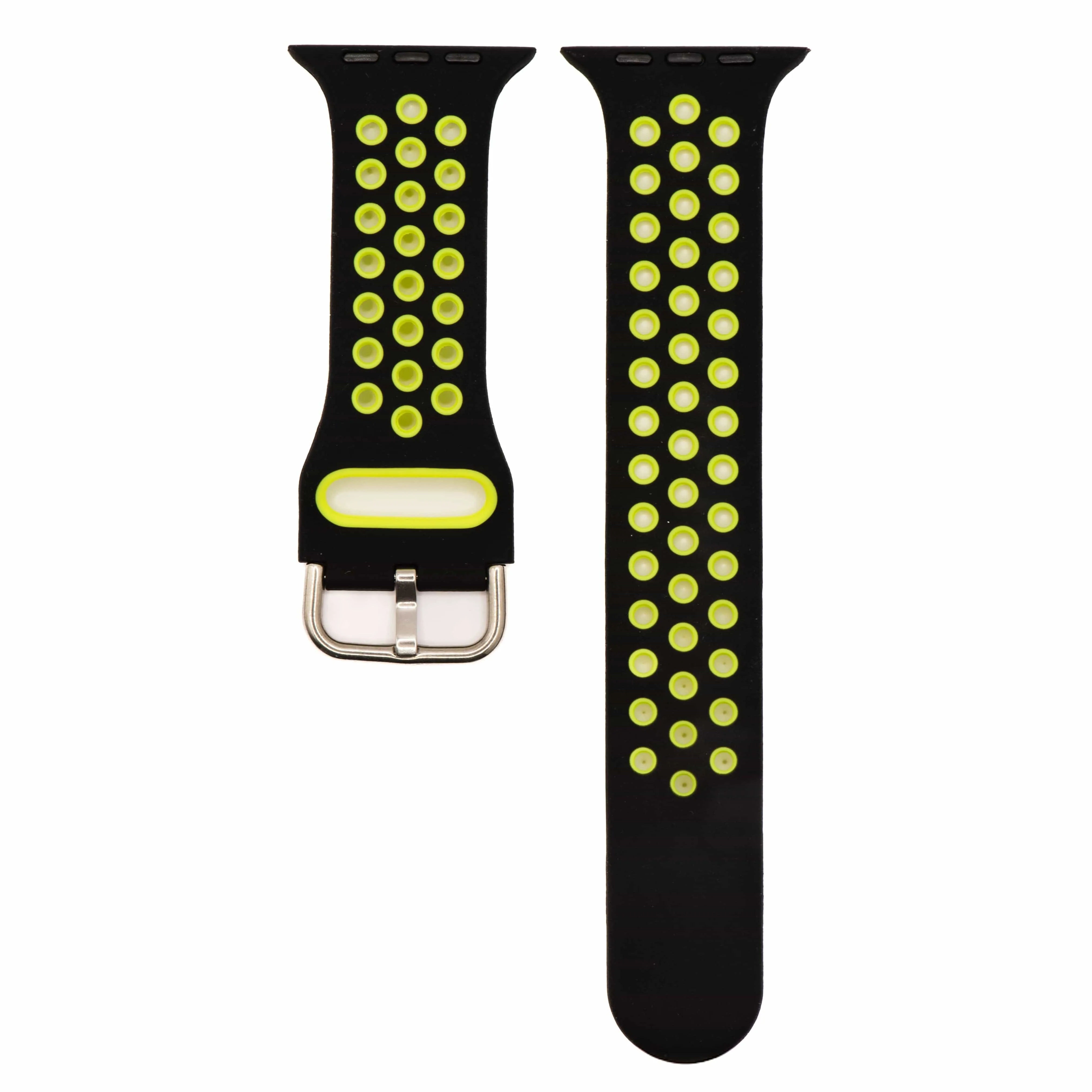 Apple Band - Silicone Sport Buckle - Black & Lime