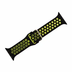 Apple Band - Silicone Sport Buckle - Black & Lime