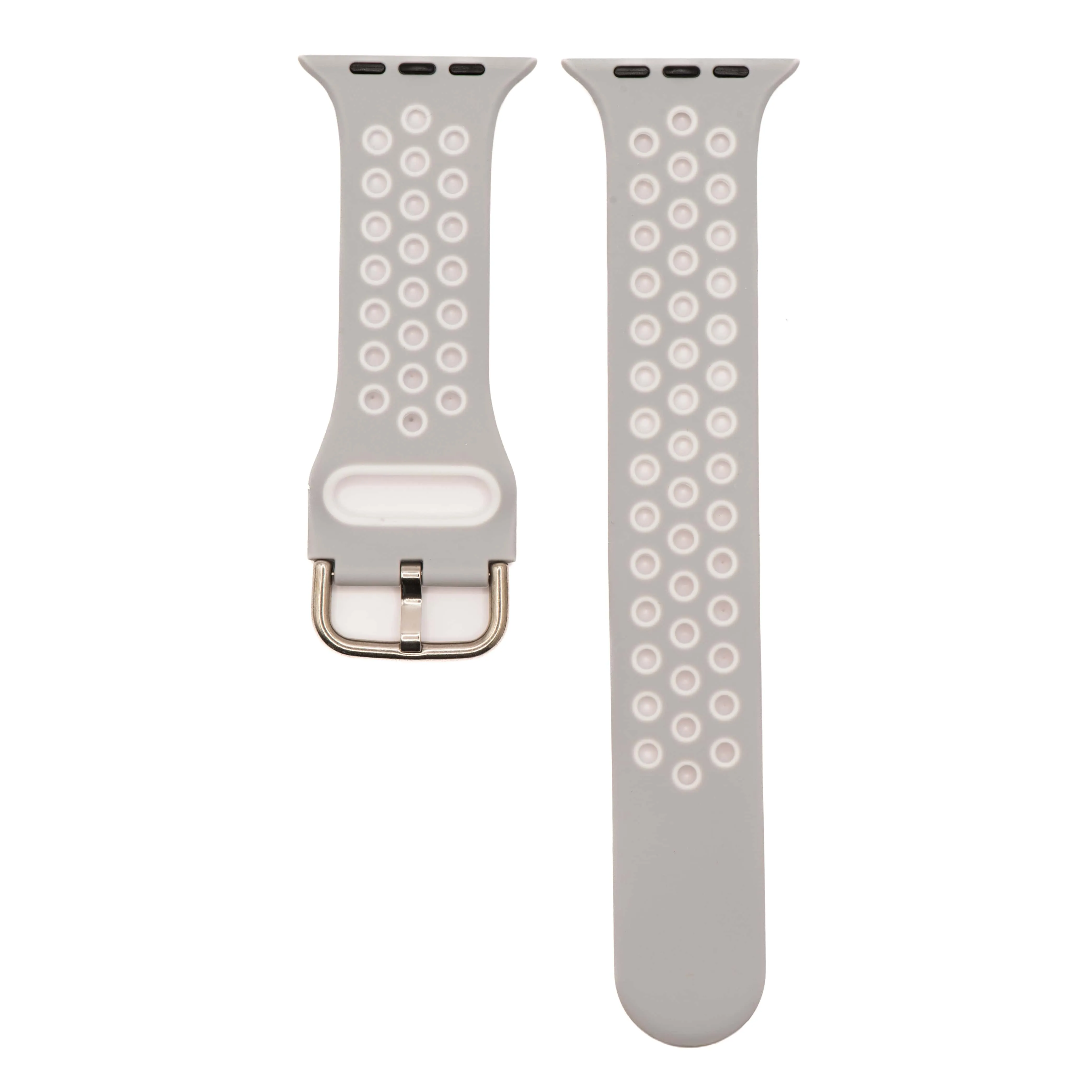 Apple Band - Silicone Sport Buckle - Gray & White