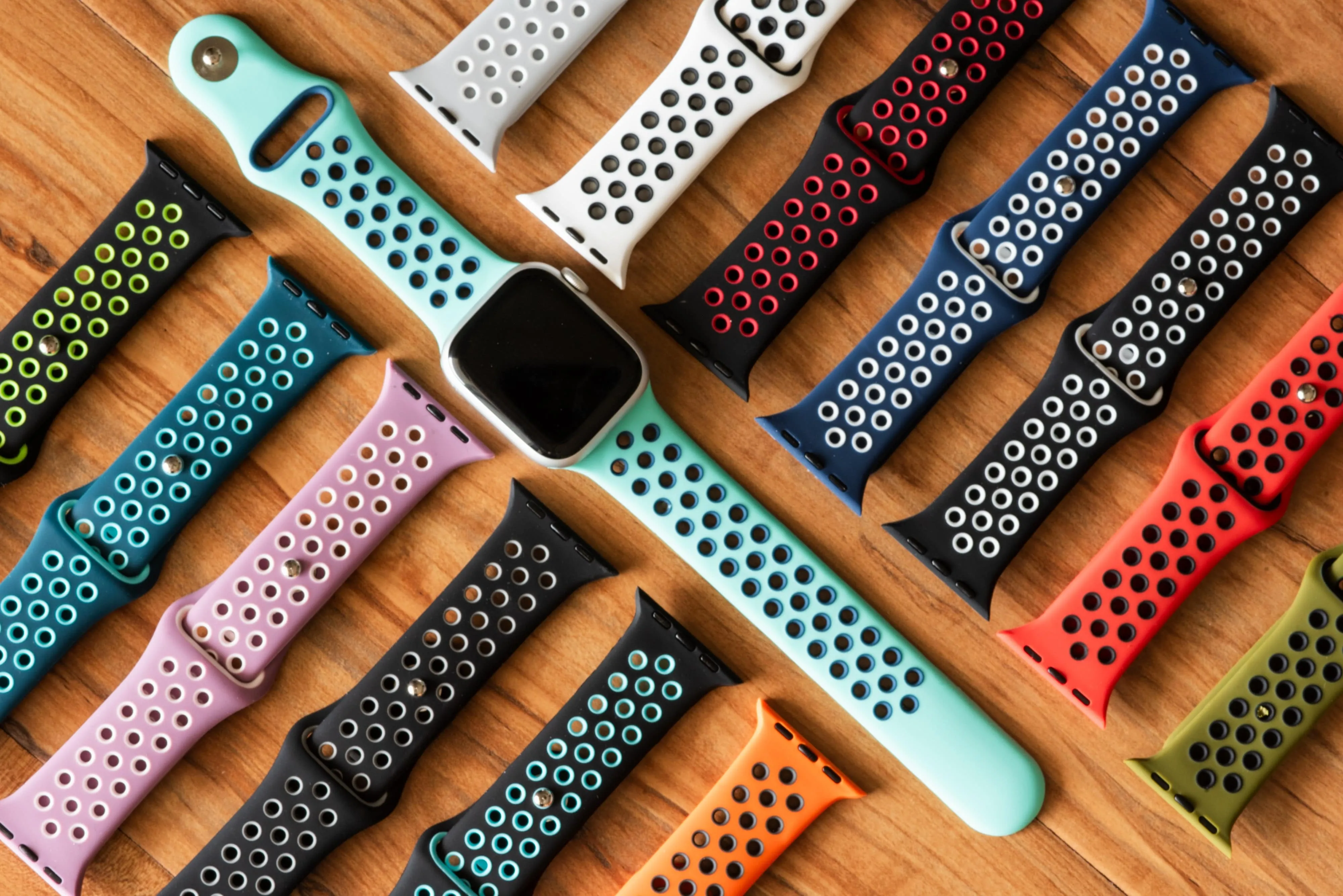 Apple Band Silicone Sport - White-Black