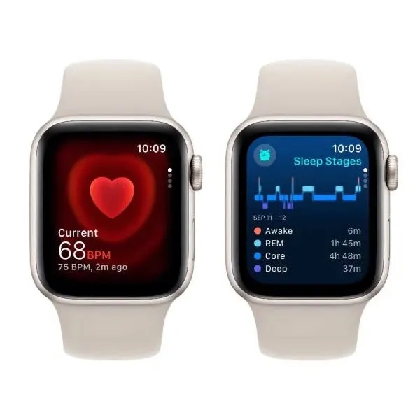 Apple Watch SE GPS   Cellular 44mm Starlight Aluminium Case with Starlight Sport Band - M/L