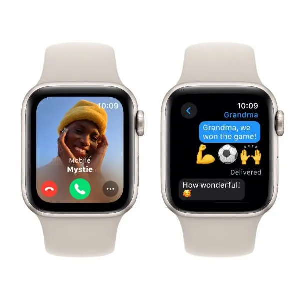 Apple Watch SE GPS   Cellular 44mm Starlight Aluminium Case with Starlight Sport Band - M/L