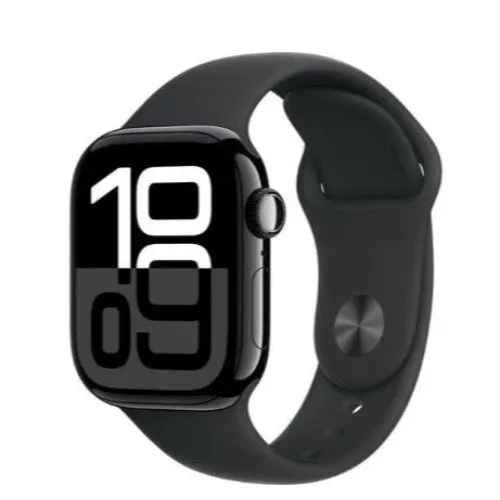 Apple Watch Series 10 GPS 42mm Jet Black Aluminium Case with Black Sport Band - M/L
