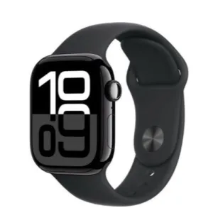 Apple Watch Series 10 GPS 42mm Jet Black Aluminium Case with Black Sport Band - M/L