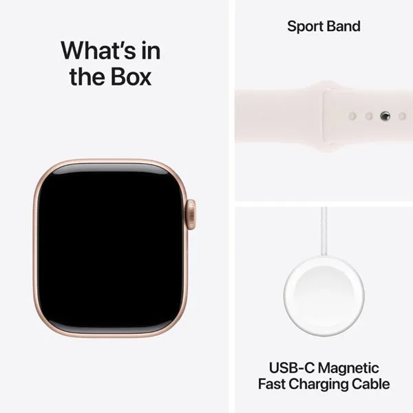 Apple Watch Series 10 GPS 42mm Rose Gold Aluminium Case with Light Blush Sport Band - M/L