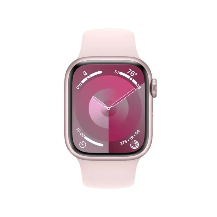 Apple Watch Series 9 GPS 41mm Pink Aluminium Case with Light Pink Sport Band - S/M
