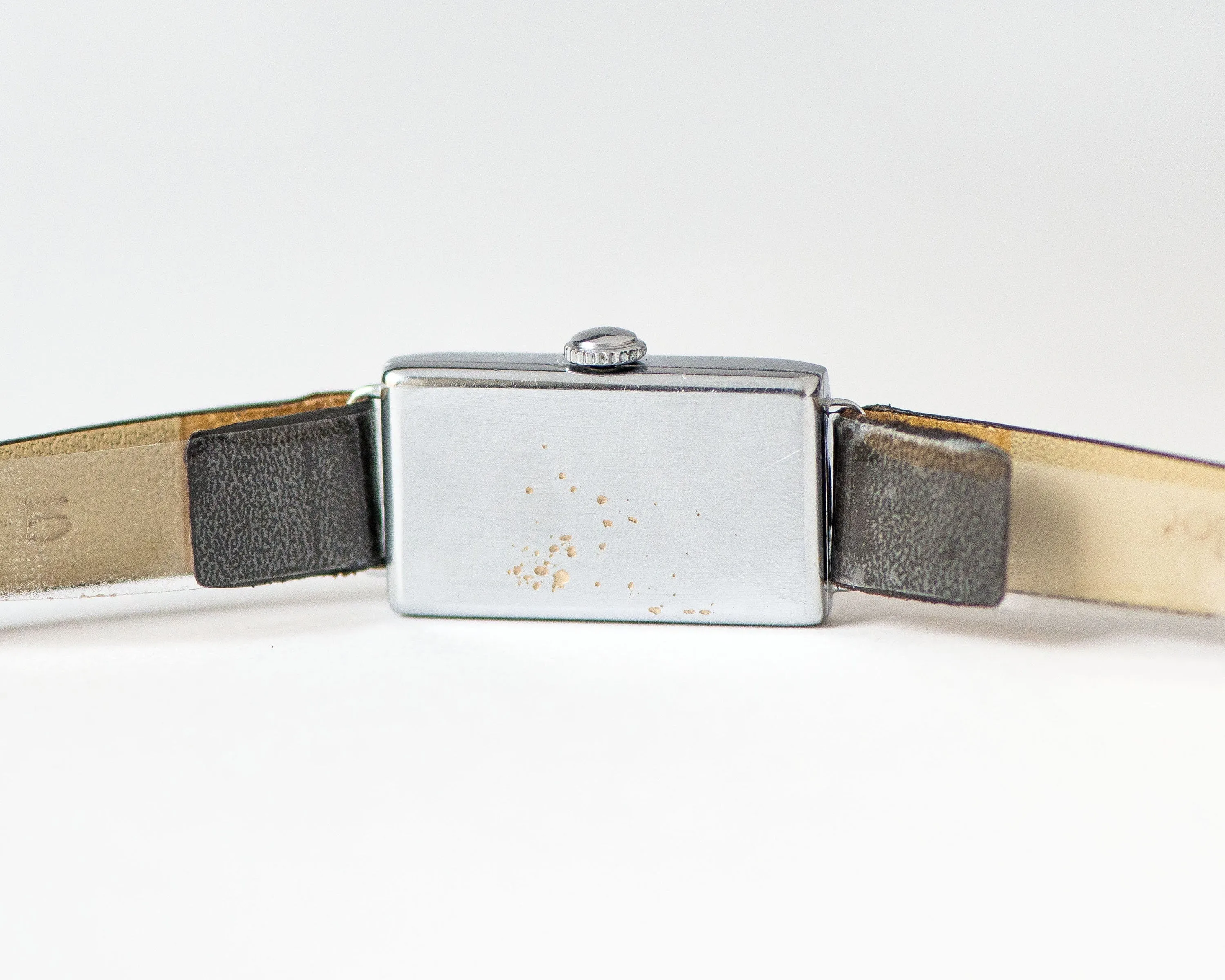 Art deco style women's watch Lyre absolutely rare, rectangular women's watch silver shade musician watch gift, new premium leather strap