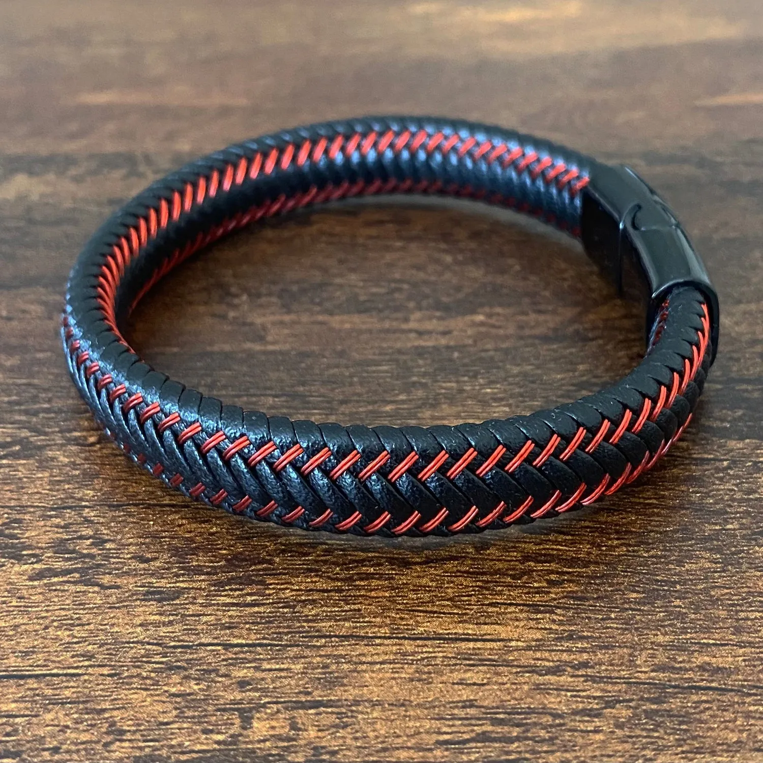 Astro Red Woven Leather Bracelet