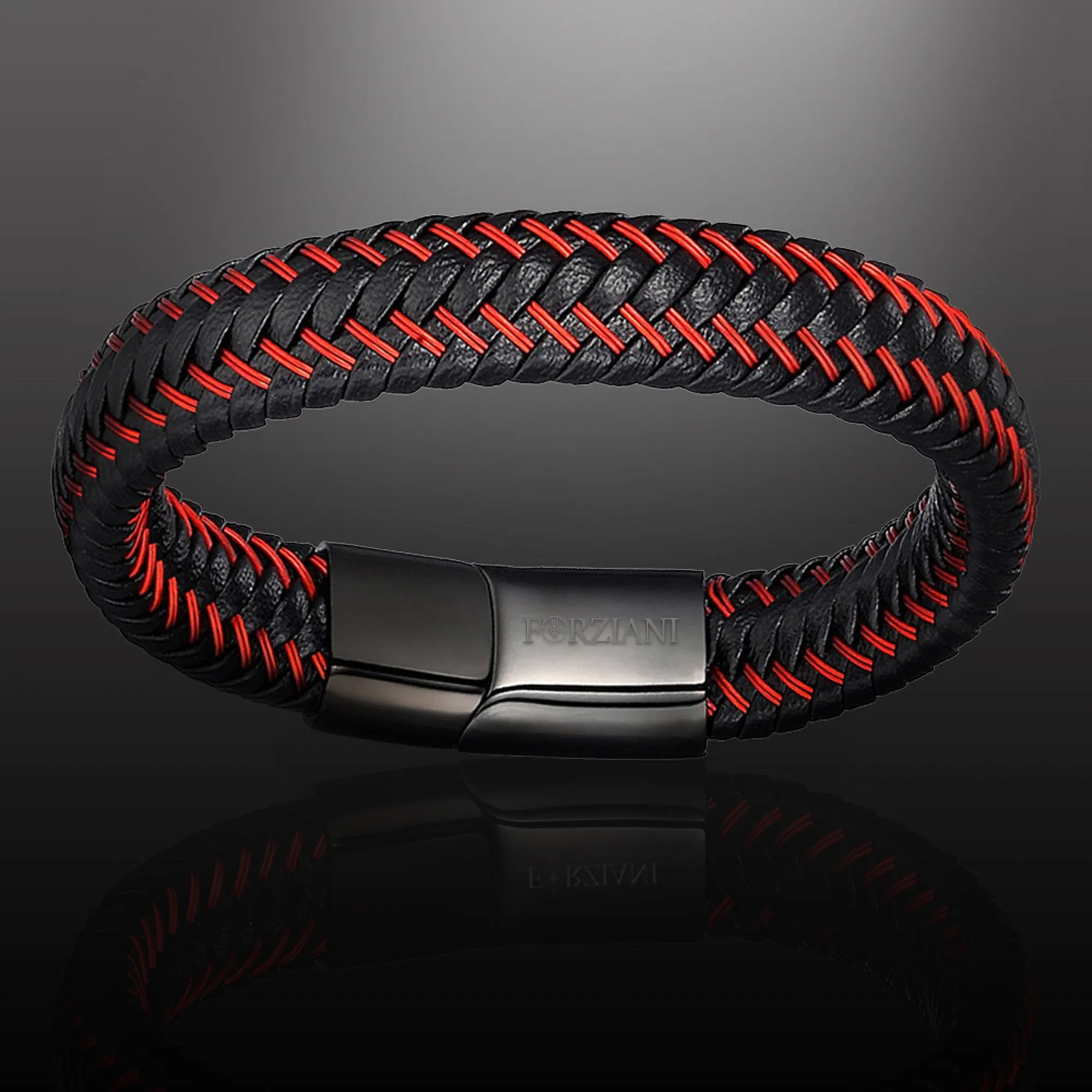 Astro Red Woven Leather Bracelet