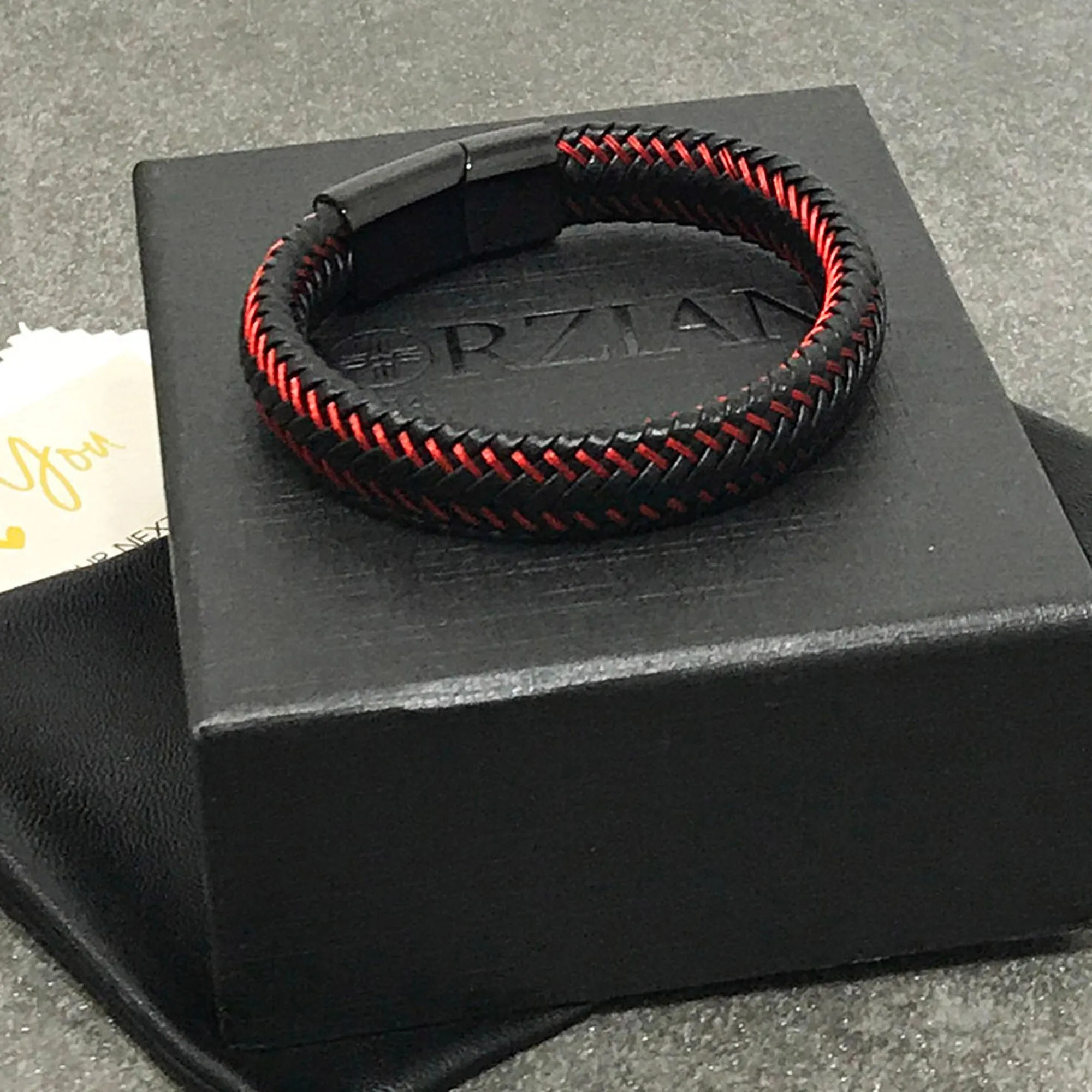 Astro Red Woven Leather Bracelet