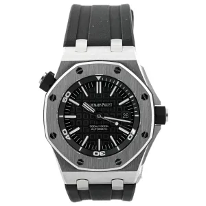 Audemars Piguet Mens Royal Oak Offshore Diver Stainless Steel 42mm Black Méga Tapisserie Stick Dial Watch Reference #: 15703ST.OO.A002CA.01