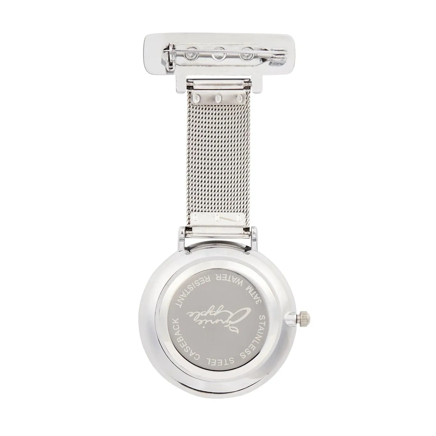 Aurora White/Silver Mesh Nurse Fob Watch
