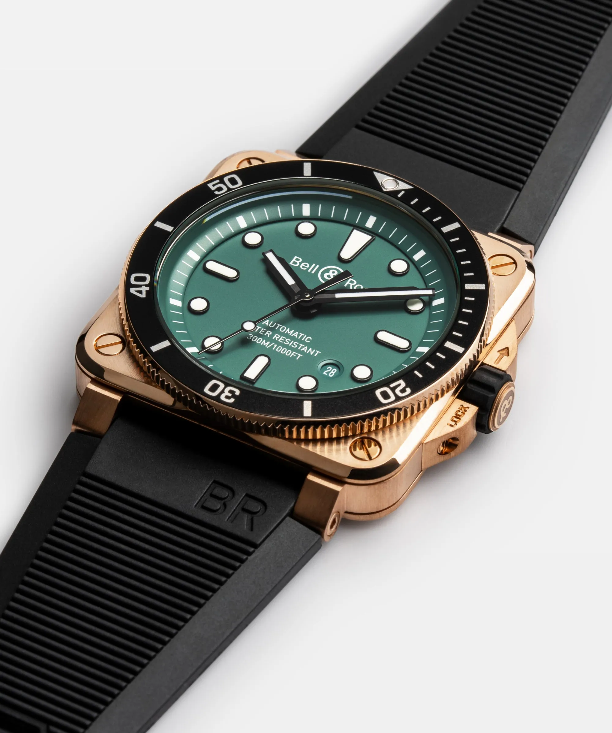 Bell & Ross BR03-92 Diver Black & Green Bronze BR0392-D-LT-BR/SRB