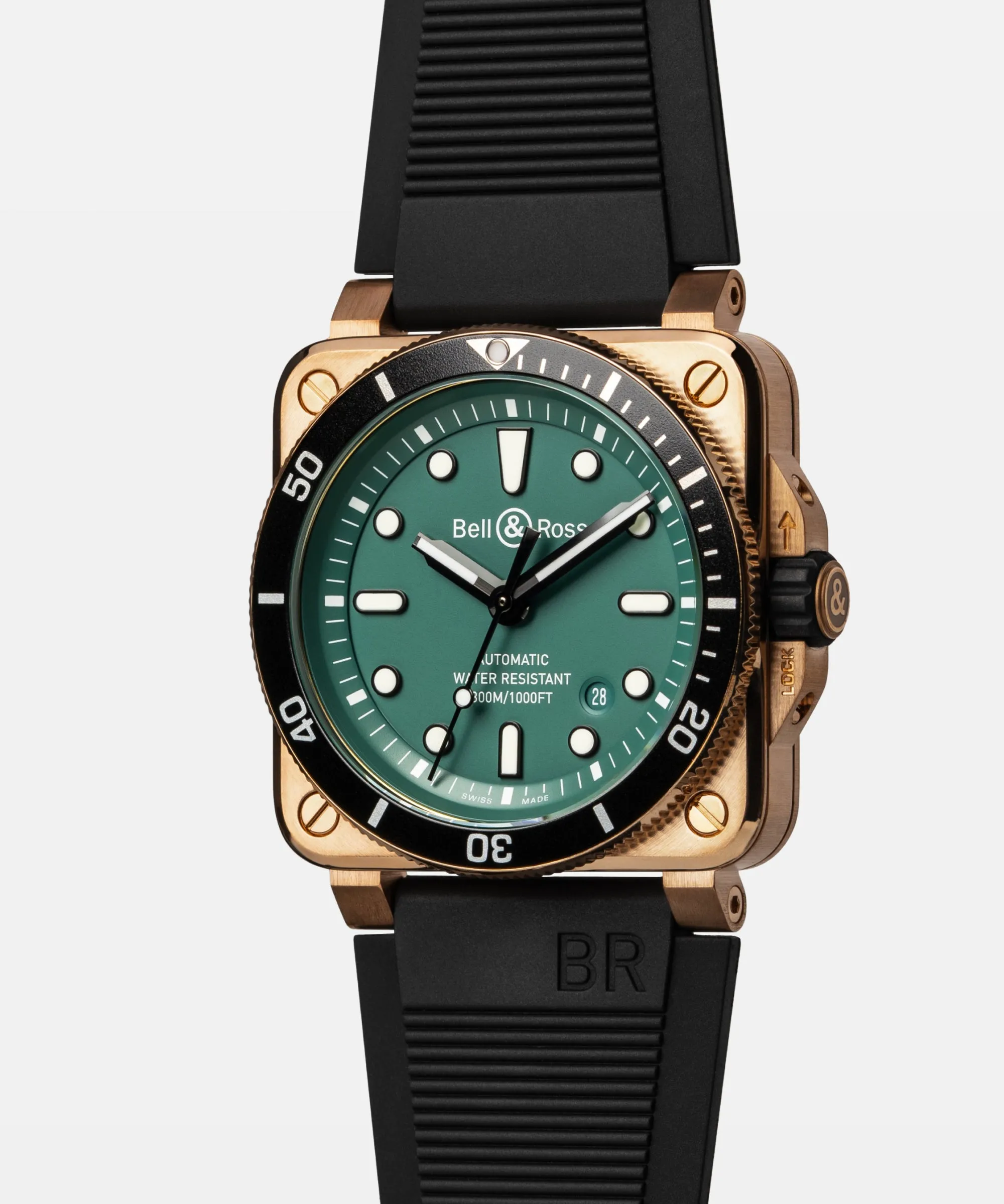 Bell & Ross BR03-92 Diver Black & Green Bronze BR0392-D-LT-BR/SRB