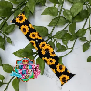 Black and Sunflower Print Watchbands