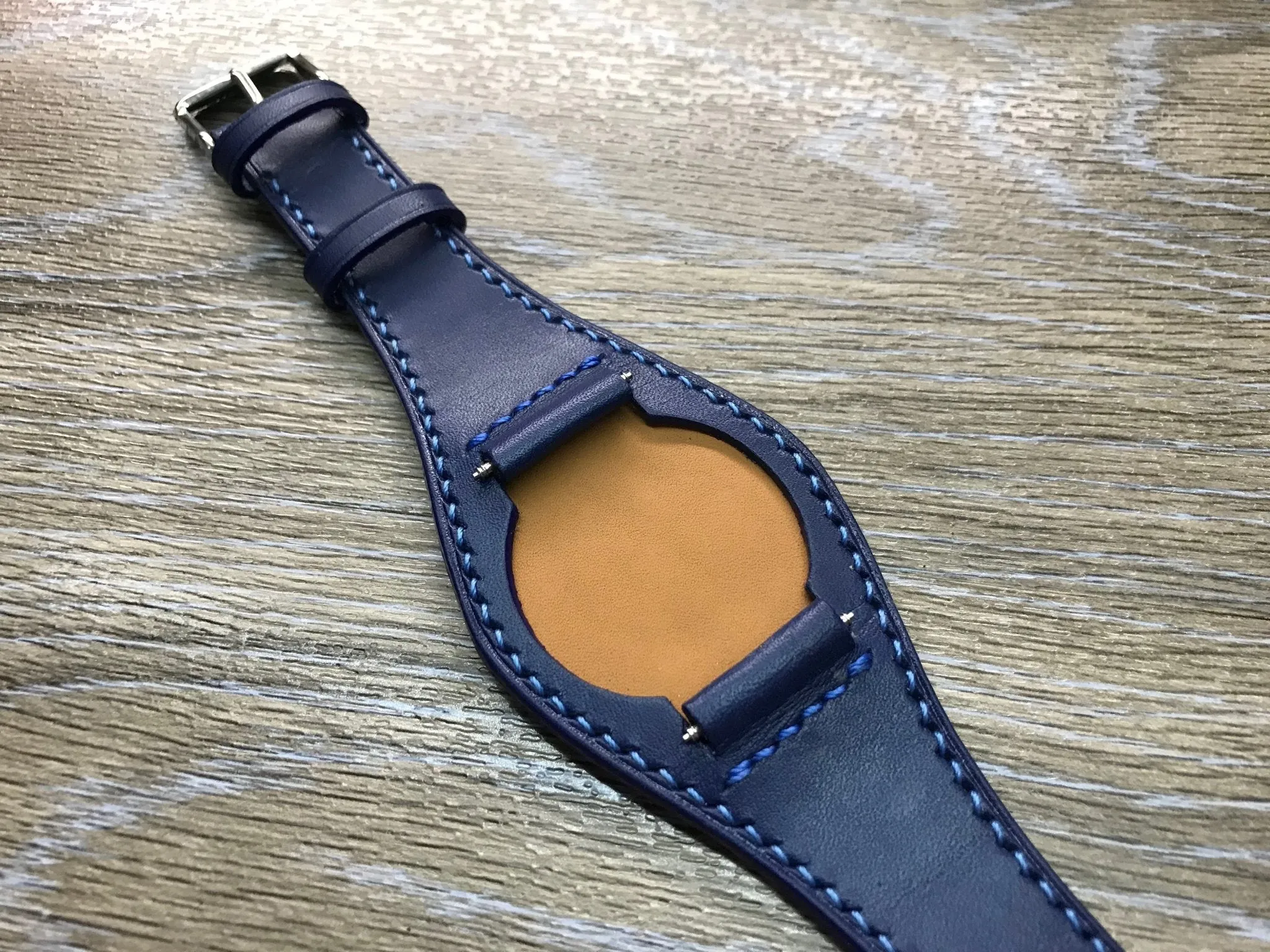 Blue Genuine Leather Watch Strap 20mm for Rolex Watches, Mens Leather Watch Band, Wrist Watch Accessories, Handmade Birthday Gift Ideas