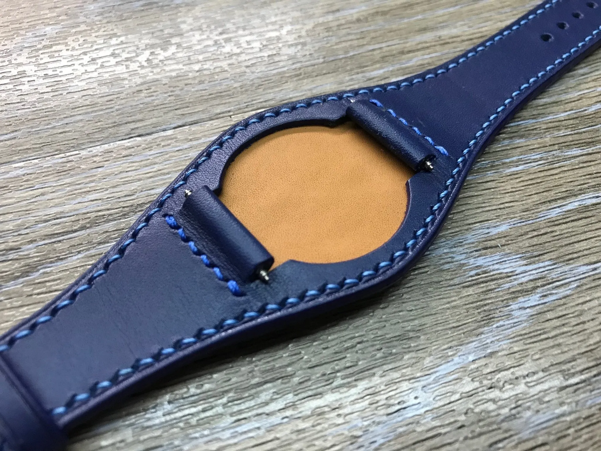 Blue Genuine Leather Watch Strap 20mm for Rolex Watches, Mens Leather Watch Band, Wrist Watch Accessories, Handmade Birthday Gift Ideas