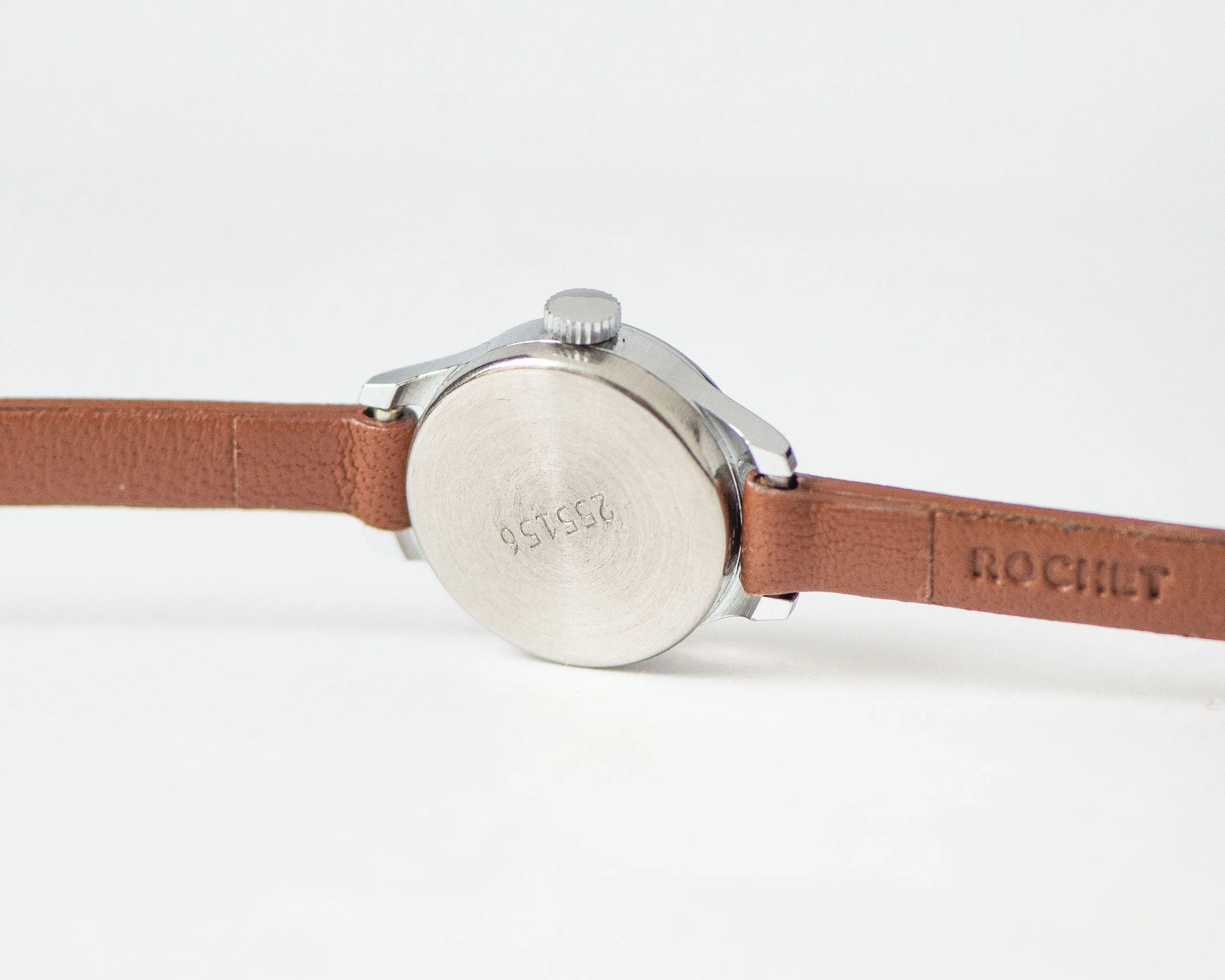 Blue women's watch Seagull vintage, 80s wrist watch delicate silver shade, Roman numerals feminine watch summer, new premium leather strap