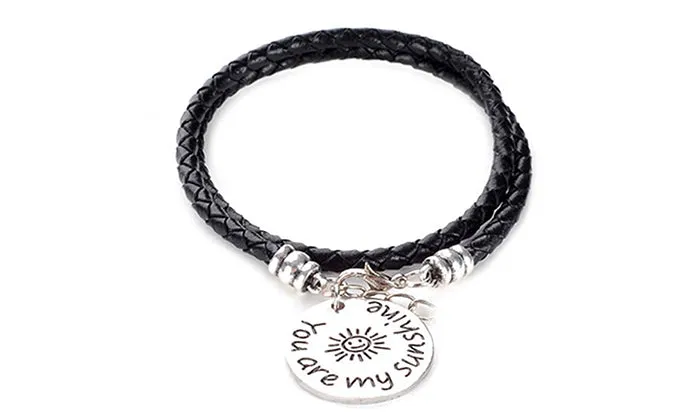 Boho-Chic "You Are My Sunshine" Engraved Bracelet