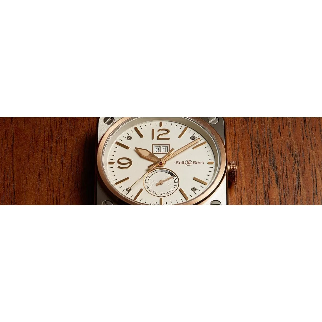 BR 03-90 STEEL & ROSE GOLD
