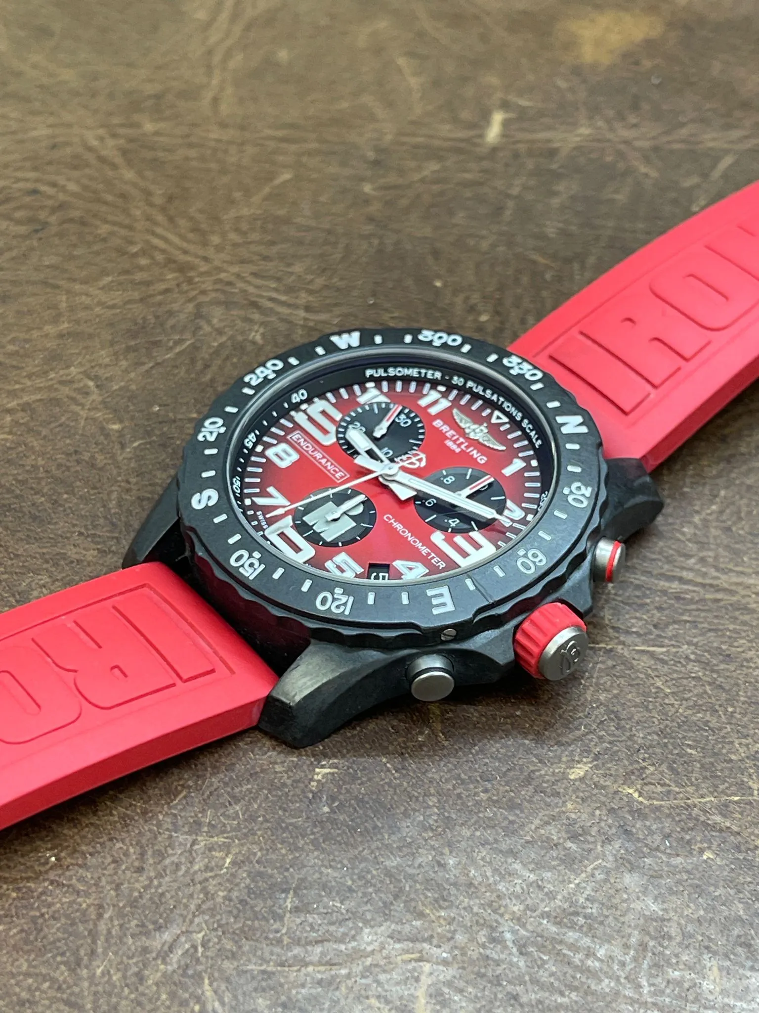 Breitling ENDURANCE PRO 44mm Ironman X82310 Red Dial SuperQuartz Men's Watch
