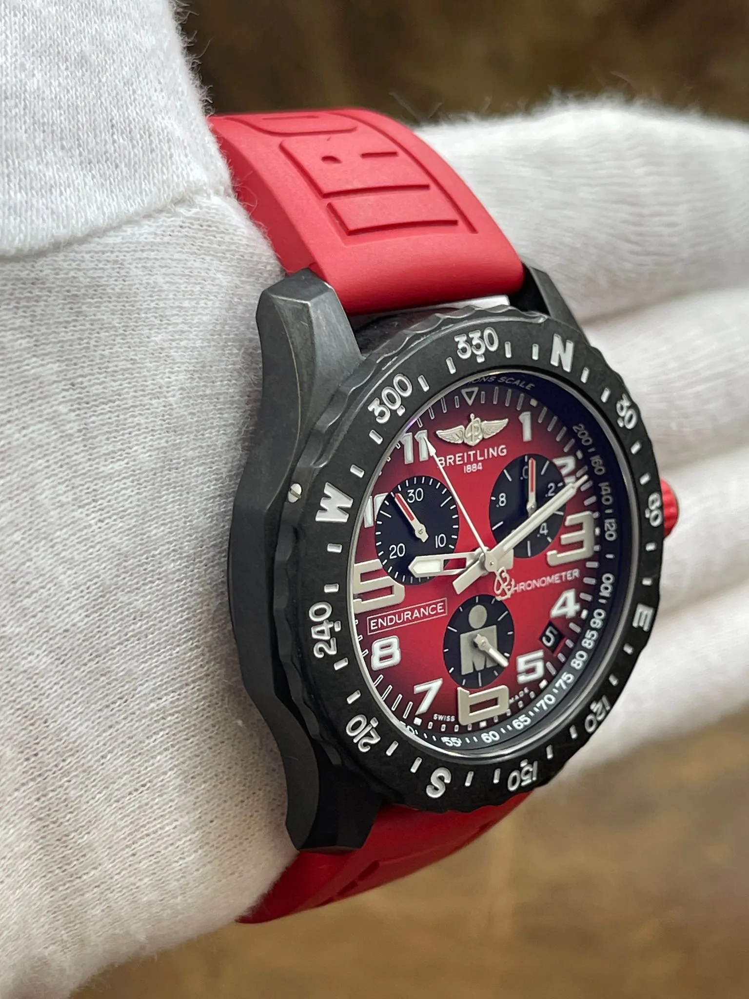Breitling ENDURANCE PRO 44mm Ironman X82310 Red Dial SuperQuartz Men's Watch