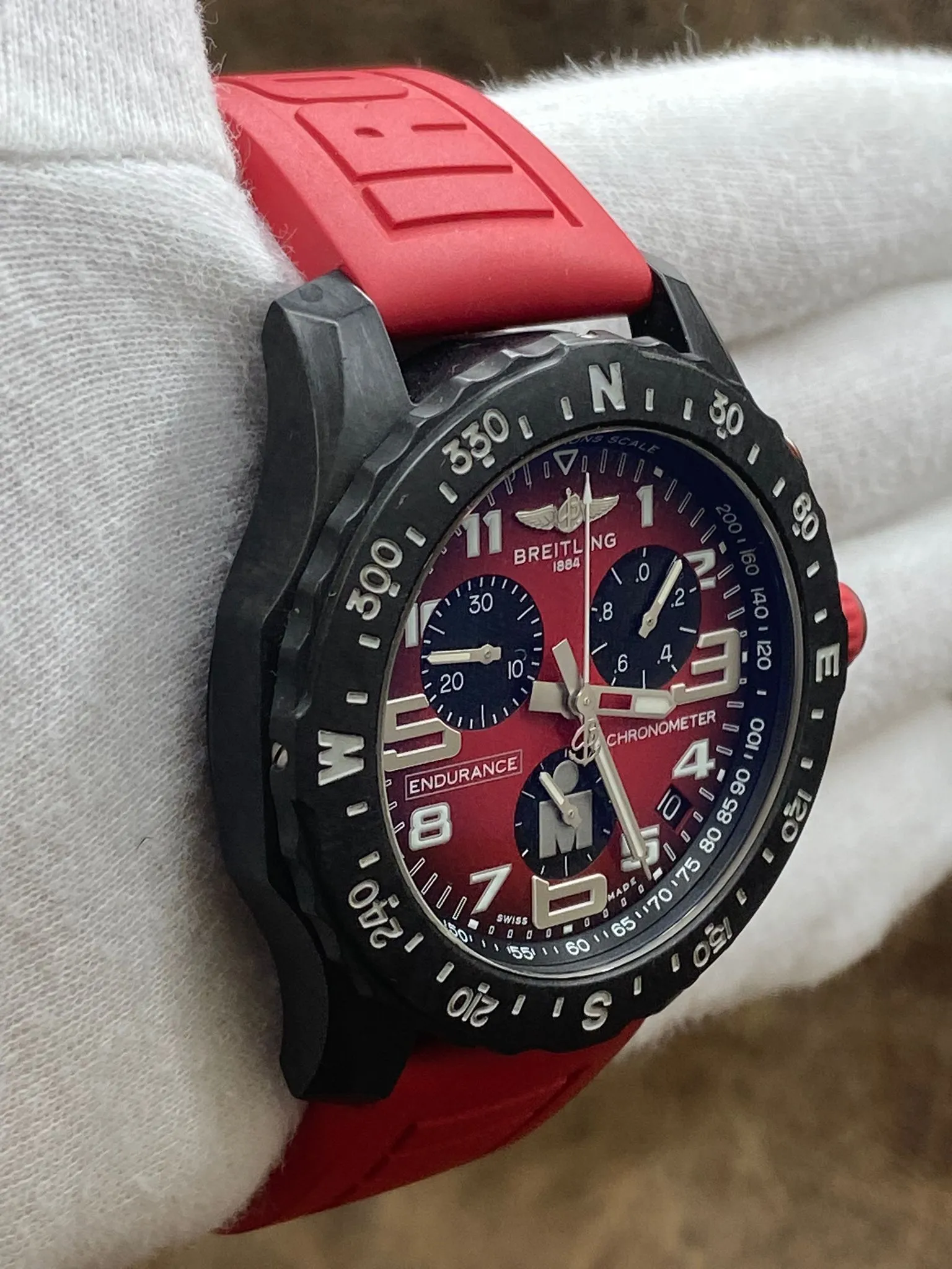 Breitling ENDURANCE PRO IronMan X82310 Red Dial SuperQuartz Men's Watch