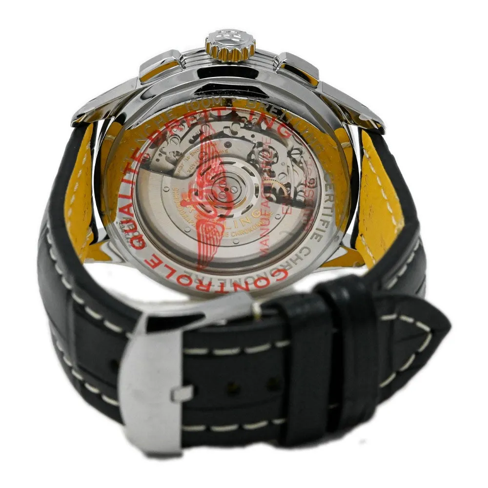 Breitling Men's Premier B01 Stainless Steel 43mm White Chronograph Dial Watch Reference #: AB0118