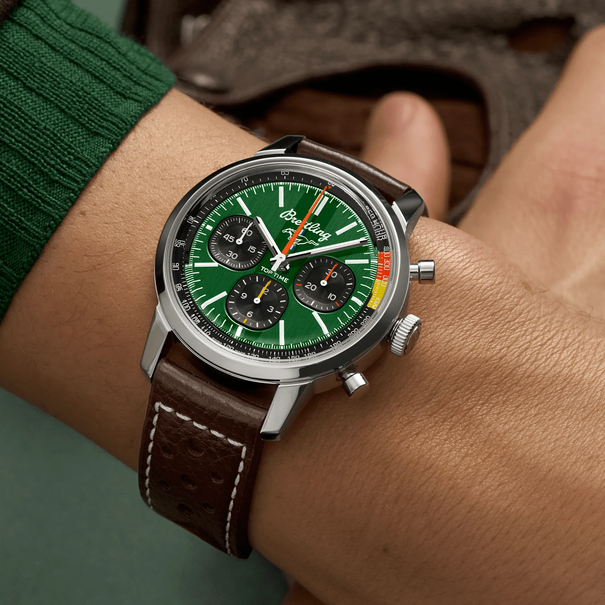 Breitling Top Time B01 Ford Mustang 41mm Watch with Green Dial