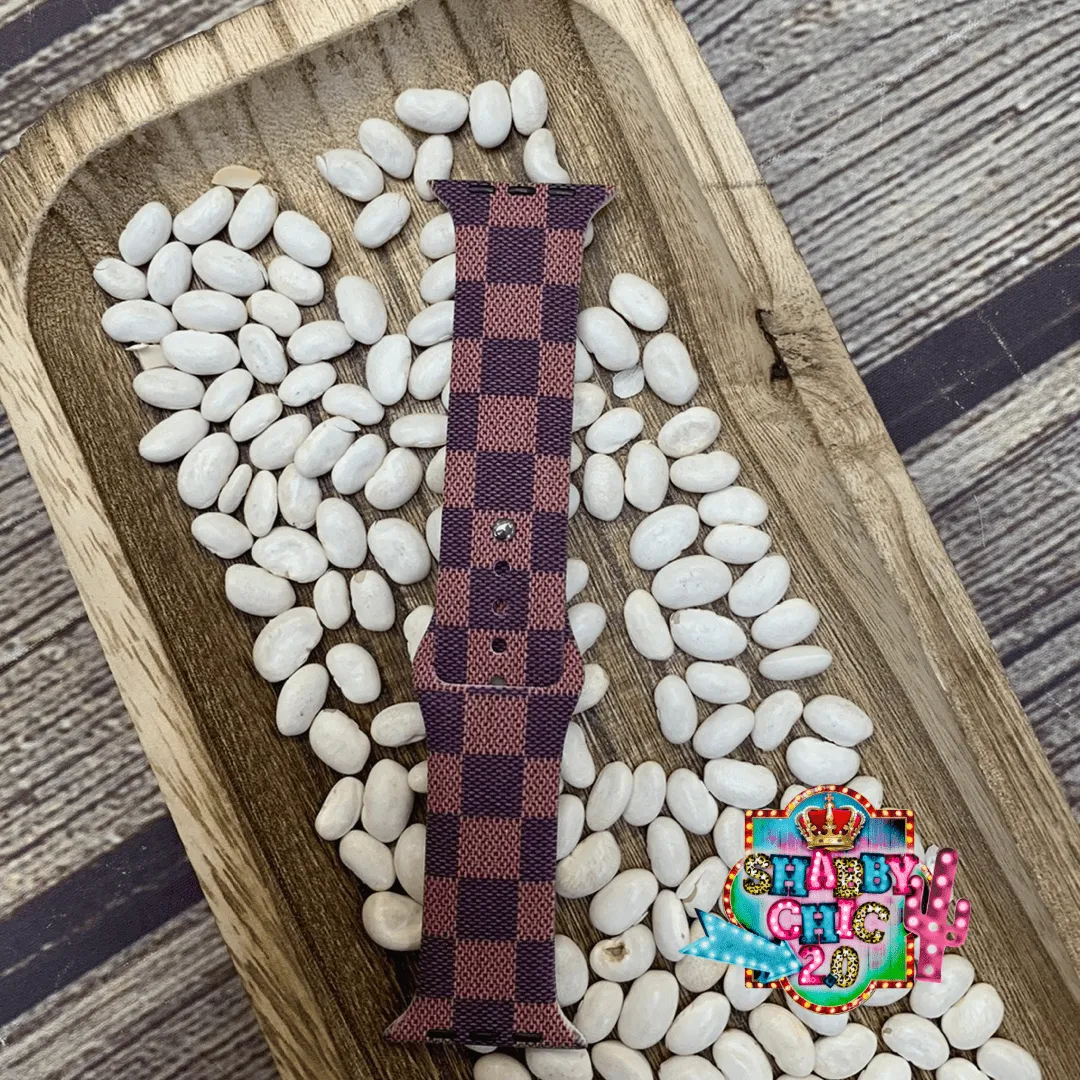 Brown Check Print Watchbands