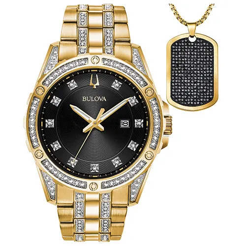 Bulova Dress/Classic Crystal Mens Watch Stainless Steel