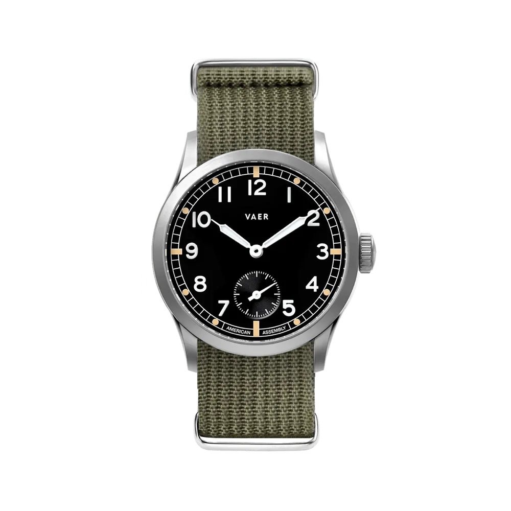 C3 Dirty Dozen Watch - Cream 36mm / Single Pass Recon Olive Strap