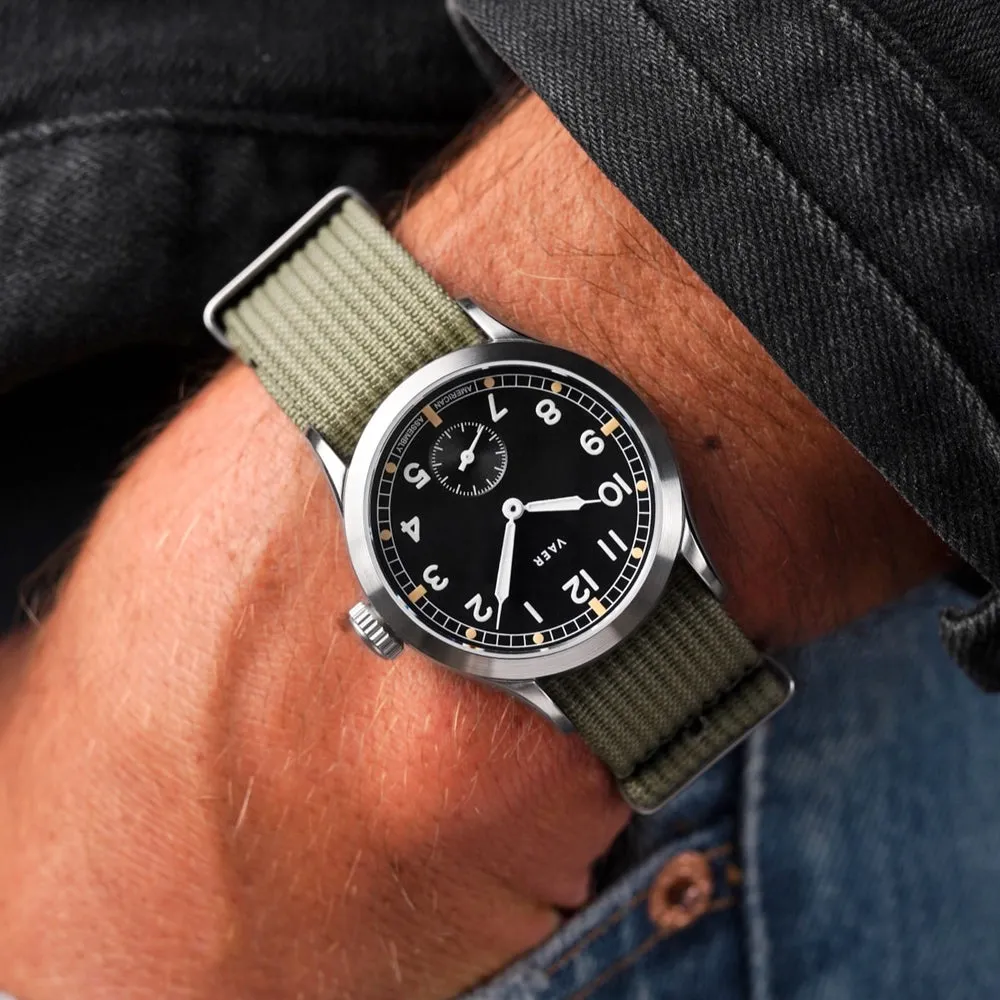 C3 Dirty Dozen Watch - Cream 36mm / Single Pass Recon Olive Strap