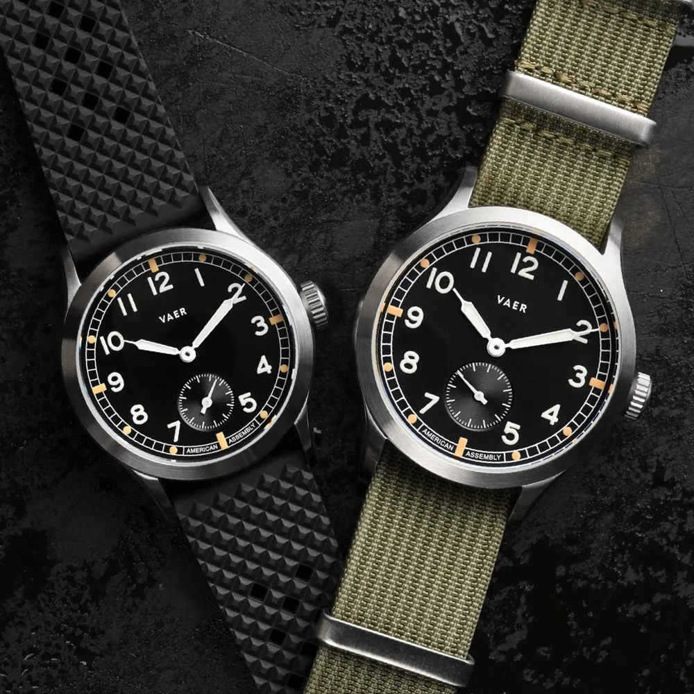 C3 Dirty Dozen Watch - Cream 36mm / Single Pass Recon Olive Strap