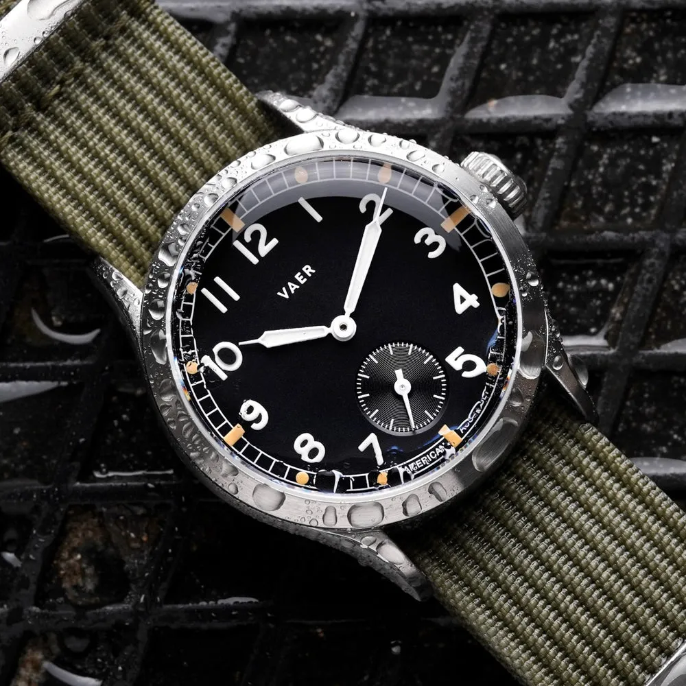 C3 Dirty Dozen Watch - Cream 36mm / Single Pass Recon Olive Strap