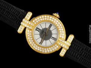 Cartier Colisee Ladies Vendome Vermeil Watch - 18K Gold over Sterling Silver with Diamonds