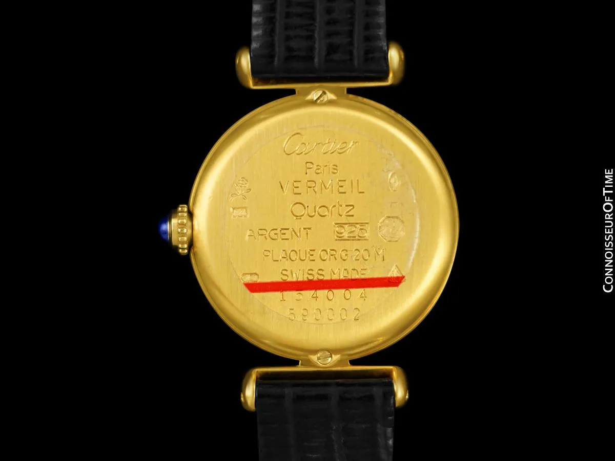 Cartier Colisee Ladies Vendome Vermeil Watch - 18K Gold over Sterling Silver with Diamonds