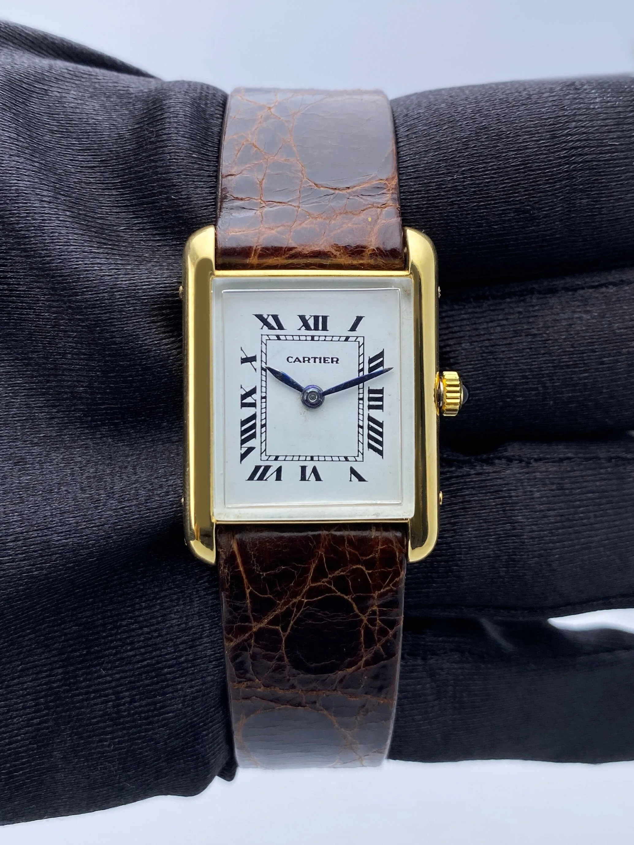 Cartier Tank 13433 Patek Movement Yellow Gold Ladies Watch