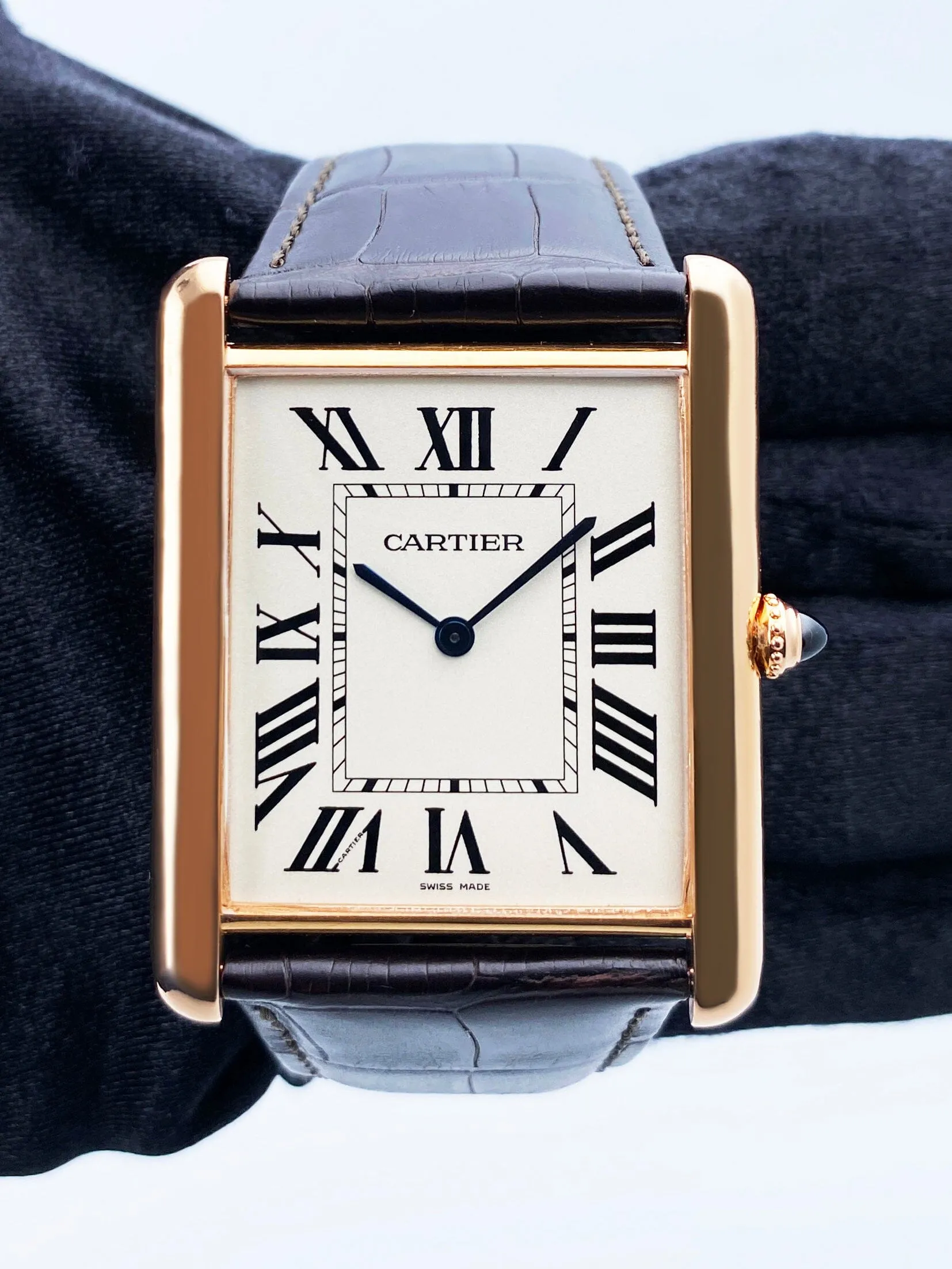 Cartier Tank Louis XL W1560017 18K Rose Gold Mens Watch