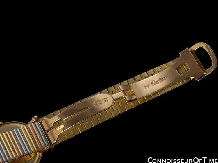 Cartier Vendome Ladies Trinity Watch - Solid 18K Yellow, White, & Rose Gold