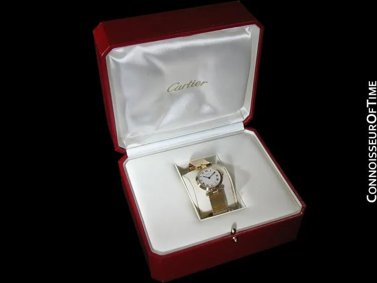 Cartier Vendome Ladies Trinity Watch - Solid 18K Yellow, White, & Rose Gold
