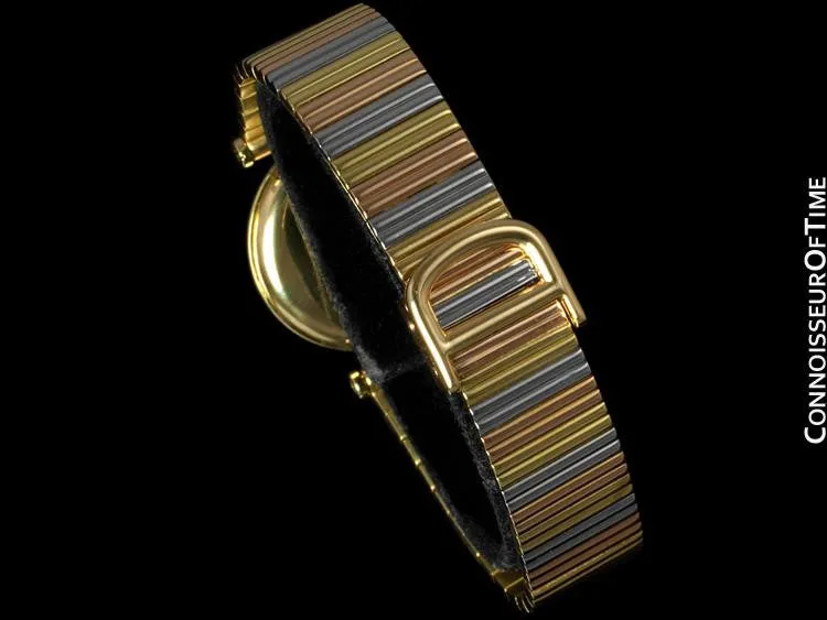 Cartier Vendome Ladies Trinity Watch - Solid 18K Yellow, White, & Rose Gold