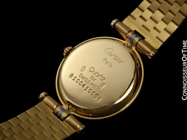 Cartier Vendome Ladies Trinity Watch - Solid 18K Yellow, White, & Rose Gold