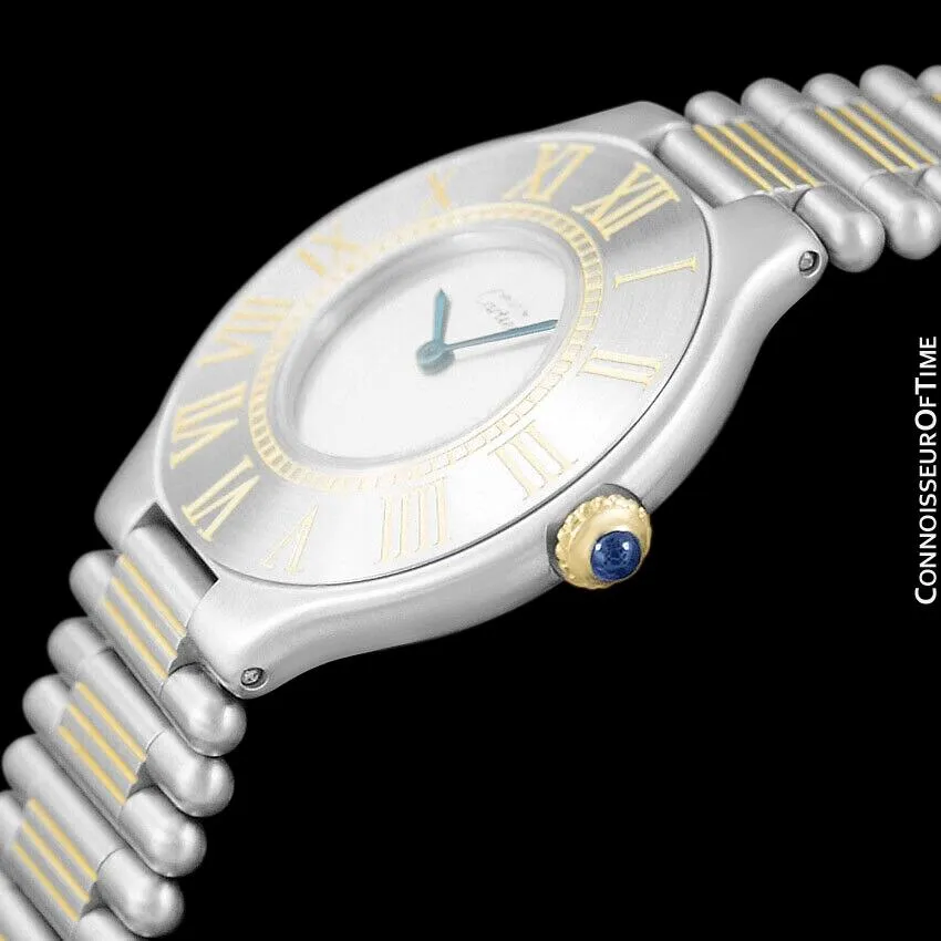 Cartier Must De 21C Mens Midsize Unisex Watch - Stainless Steel & 18K Gold