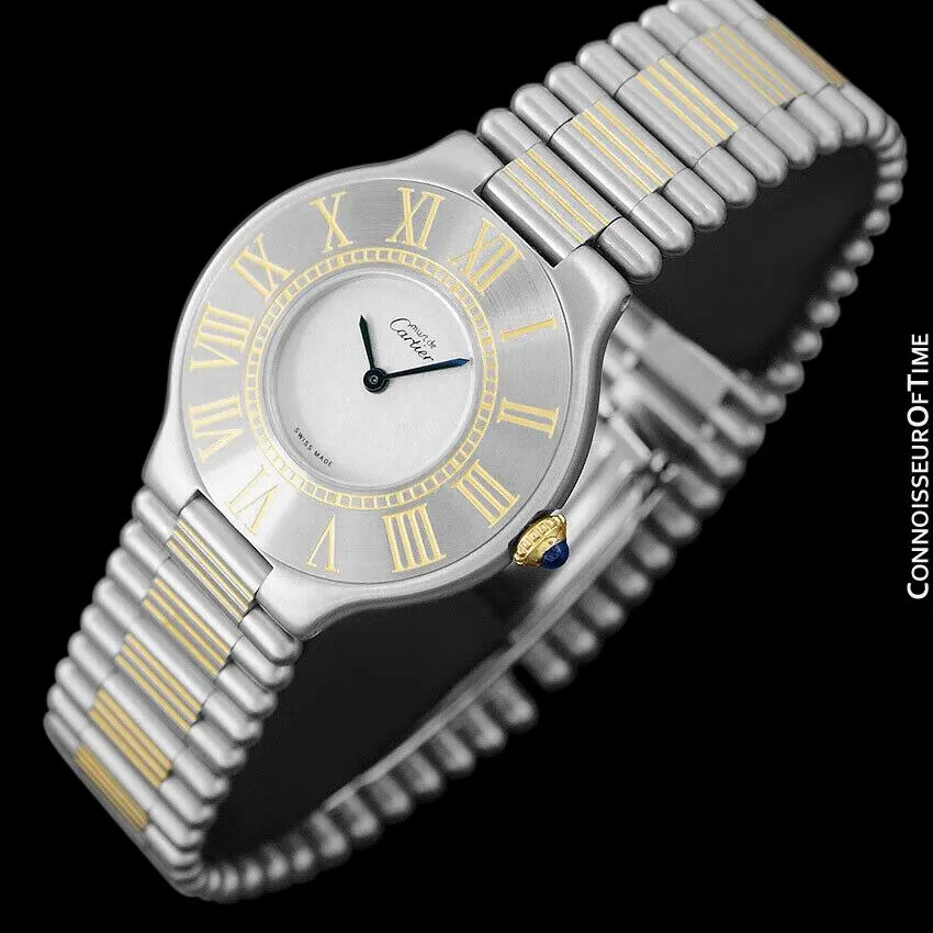 Cartier Must De 21C Mens Midsize Unisex Watch - Stainless Steel & 18K Gold