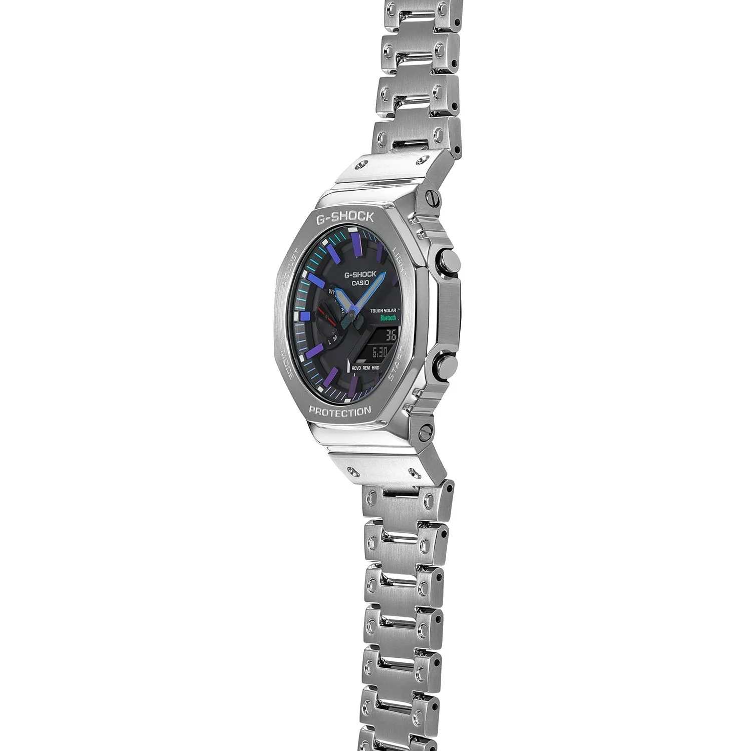 Casio G-Shock 2100 Full Metal Silver Blue Purple GMB2100PC-1A