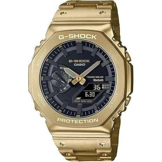 CASIO G-SHOCK BLUETOOTH FULL METAL SOLAR GOLD & BLACK MEN WATCH GM-B2100GD-9AJF