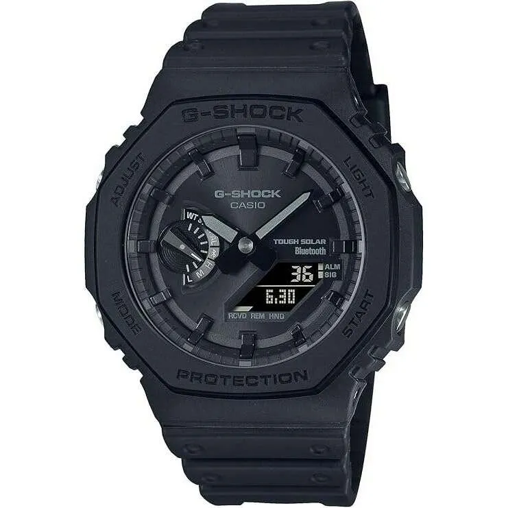 CASIO G-SHOCK BLUETOOTH SOLAR ANALOG DIGITAL DIAL ALL BLACK MEN WATCH GA-B2100-1A1JF